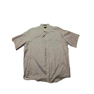 Paul Fredrick Button Down Shirt Mens 17 1/2” XL Plaid Navy White Very Go…